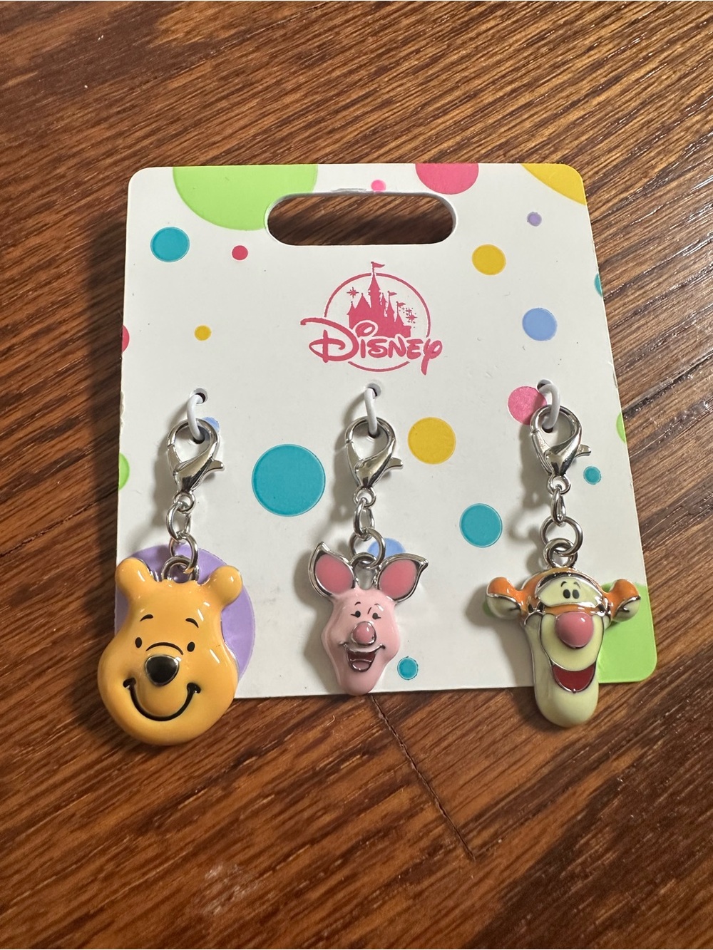 New Disney Parks Winnie the Pooh Trio Charm Clips- Pooh, Tigger, Piglet